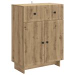 vidaXL Servírovacia skriňa so zásuvkou Dub artisan 66 x 34,5 x 90 cm – Obrázok 2