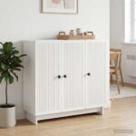 vidaXL Servírovacia skriňa Biela 89 x 34,5 x 80 cm Kompozitné drevo