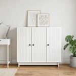 vidaXL Servírovacia skriňa Biela 89 x 34,5 x 80 cm Kompozitné drevo – Obrázok 4