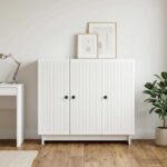 vidaXL Servírovacia skriňa Biela s vysokým leskom 89 x 34,5 x 80 cm