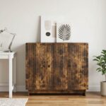 vidaXL Servírovacia skriňa Dymový dub 89 x 34,5 x 80 cm
