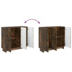 vidaXL Servírovacia skriňa Dymový dub 89 x 34,5 x 80 cm – Obrázok 11