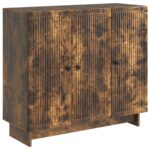 vidaXL Servírovacia skriňa Dymový dub 89 x 34,5 x 80 cm – Obrázok 2