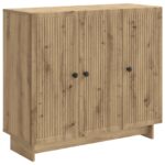 vidaXL Servírovacia skriňa Dub artisan 89 x 34,5 x 80 cm – Obrázok 2