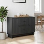 vidaXL Servírovacia skriňa Čierna 89 x 34,5 x 60 cm Kompozitné drevo – Obrázok 4