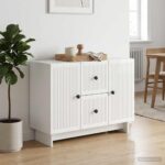 vidaXL Servírovacia skriňa Biela s vysokým leskom 89 x 34,5 x 60 cm – Obrázok 4
