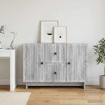 vidaXL Servírovacia skriňa so zásuvkou Sivá sonoma 89 x 34,5 x 60 cm – Obrázok 4
