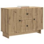 vidaXL Servírovacia skriňa so zásuvkou Dub artisan 89 x 34,5 x 60 cm – Obrázok 3