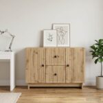 vidaXL Servírovacia skriňa so zásuvkou Dub artisan 89 x 34,5 x 60 cm – Obrázok 4