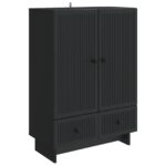 vidaXL Servírovacia skriňa Čierny 66 x 34,5 x 95 cm Konštruované drevo – Obrázok 2
