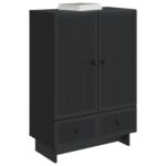vidaXL Servírovacia skriňa Čierny 66 x 34,5 x 95 cm Konštruované drevo – Obrázok 3