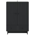 vidaXL Servírovacia skriňa Čierny 66 x 34,5 x 95 cm Konštruované drevo – Obrázok 6