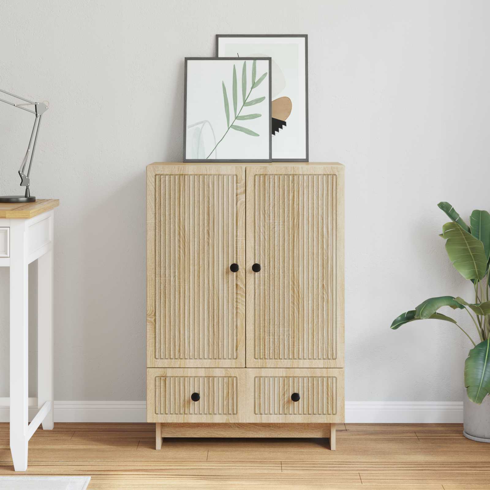 893977_1.jpg vidaXL Servírovacia skriňa Sonoma dub 66 x 34,5 x 95 cm – Obrázok 1