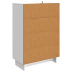 vidaXL Servírovacia skriňa Vysoký Lesklý Biely 66 x 34,5 x 95 cm – Obrázok 8