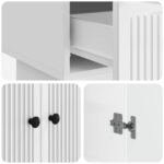 vidaXL Servírovacia skriňa Vysoký Lesklý Biely 66 x 34,5 x 95 cm – Obrázok 9