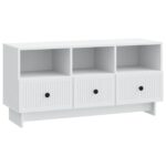 vidaXL TV skrinka Biela 102 x 34,5 x 50 cm Kompozitné drevo – Obrázok 2