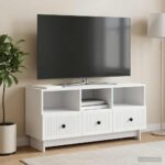 vidaXL TV skrinka Biela 102 x 34,5 x 50 cm Kompozitné drevo – Obrázok 4
