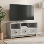 vidaXL TV skrinka Betónovo sivá 102 x 34,5 x 50 cm Kompozitné drevo – Obrázok 4