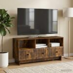 vidaXL TV skrinka Dymový dub 102 x 34,5 x 50 cm Kompozitné drevo