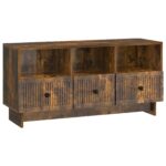 vidaXL TV skrinka Dymový dub 102 x 34,5 x 50 cm Kompozitné drevo – Obrázok 2