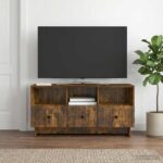 vidaXL TV skrinka Dymový dub 102 x 34,5 x 50 cm Kompozitné drevo – Obrázok 4