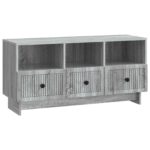 vidaXL TV skrinka Sivá sonoma 102 x 34,5 x 50 cm Kompozitné drevo – Obrázok 2