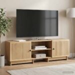 vidaXL TV skrinka Vysoký Lesklý Biely 150 x 31 x 50 cm – Obrázok 4