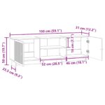 vidaXL TV skrinka Údený Dub 150 x 31 x 50 cm Konštruované drevo – Obrázok 11