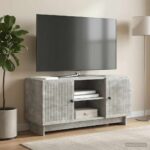 vidaXL TV skrinka 102 x 34,5 x 50 cm Betónovo sivá Kompozitné drevo – Obrázok 4
