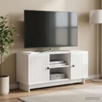 vidaXL TV skrinka 102 x 34,5 x 50 cm Biela s vysokým leskom