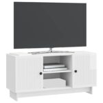 vidaXL TV skrinka 102 x 34,5 x 50 cm Biela s vysokým leskom – Obrázok 3