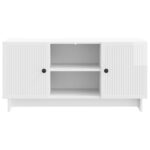vidaXL TV skrinka 102 x 34,5 x 50 cm Biela s vysokým leskom – Obrázok 6