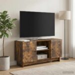 vidaXL TV skrinka 102 x 34,5 x 50 cm Dymový dub Kompozitné drevo – Obrázok 4