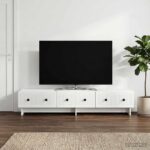 vidaXL TV skrinka Biela 147 x 34,5 x 30 cm Kompozitné drevo – Obrázok 4