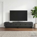 vidaXL TV skrinka Čierna 147 x 34,5 x 30 cm Kompozitné drevo