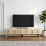 vidaXL TV skrinka Dub sonoma 147 x 34,5 x 30 cm Kompozitné drevo – Obrázok 4
