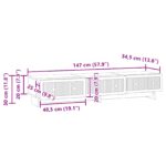 vidaXL TV skrinka Betónovo sivá 147 x 34,5 x 30 cm Kompozitné drevo – Obrázok 11