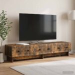 vidaXL TV skrinka Dymový dub 147 x 34,5 x 30 cm Kompozitné drevo