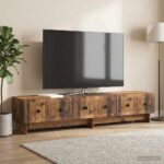 vidaXL TV skrinka Staré drevo 147 x 34,5 x 30 cm Kompozitné drevo