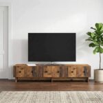 vidaXL TV skrinka Staré drevo 147 x 34,5 x 30 cm Kompozitné drevo – Obrázok 4