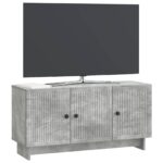 vidaXL TV skrinka Betónovo sivá 99 x 34,5 x 50 cm Kompozitné drevo – Obrázok 3