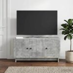 vidaXL TV skrinka Betónovo sivá 99 x 34,5 x 50 cm Kompozitné drevo – Obrázok 4