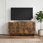 vidaXL TV skrinka Dymový dub 99 x 34,5 x 50 cm Kompozitné drevo