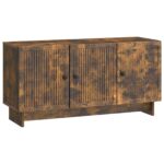vidaXL TV skrinka Dymový dub 99 x 34,5 x 50 cm Kompozitné drevo – Obrázok 2