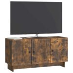 vidaXL TV skrinka Dymový dub 99 x 34,5 x 50 cm Kompozitné drevo – Obrázok 3