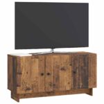 vidaXL TV skrinka Staré drevo 99 x 34,5 x 50 cm Kompozitné drevo – Obrázok 3