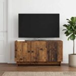 vidaXL TV skrinka Staré drevo 99 x 34,5 x 50 cm Kompozitné drevo – Obrázok 4