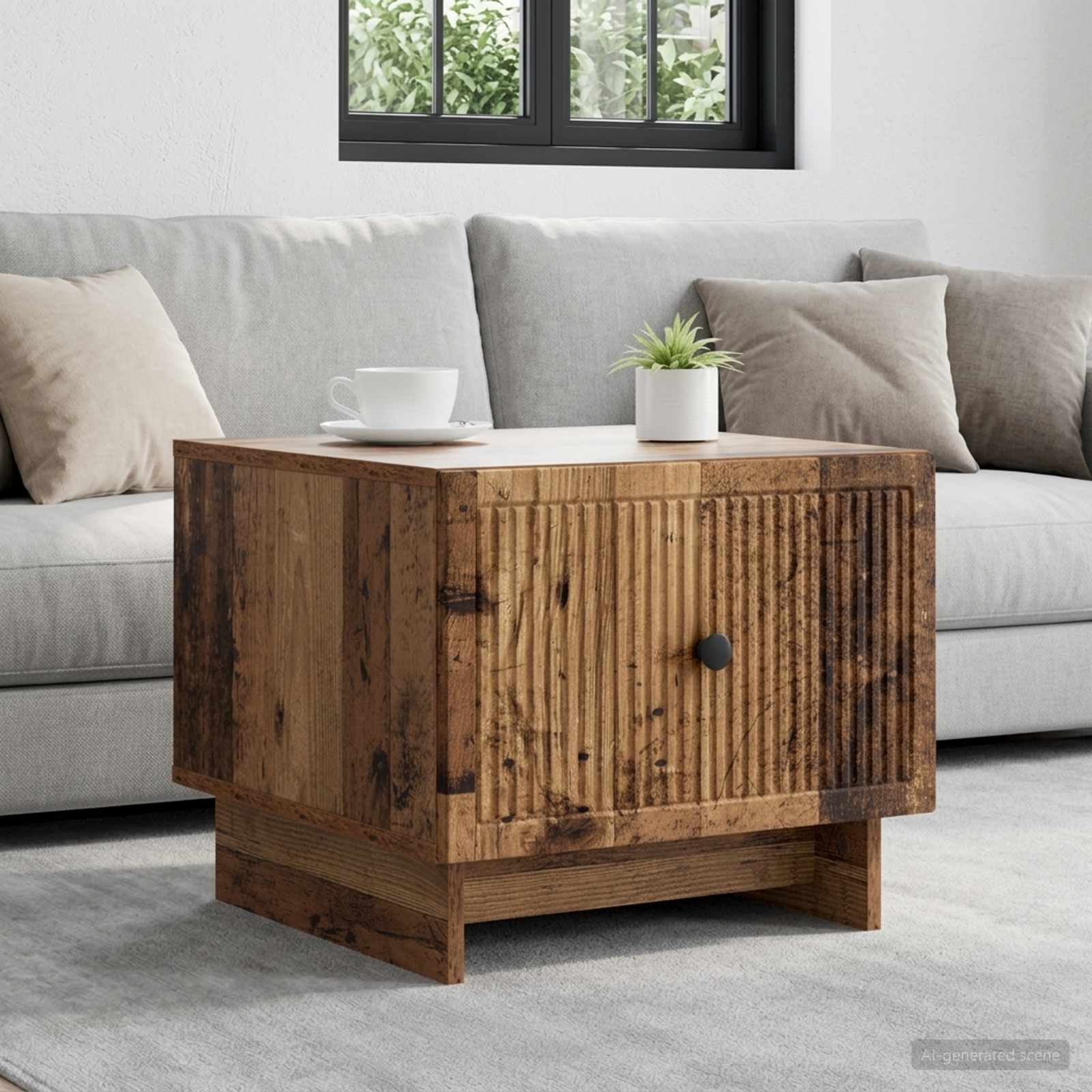 894053_1.jpg vidaXL Konferenčný stolík Staré drevo 49 x 50 x 40 cm Kompozitné drevo – Obrázok 1