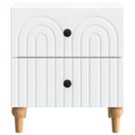 vidaXL Nočný stolík Biela 43 x 34,5 x 48 cm Kompozitné drevo – Obrázok 4