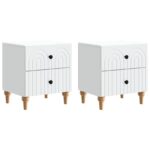 vidaXL Nočný stolík 2 pcs Biela 43 x 34,5 x 48 cm Kompozitné drevo